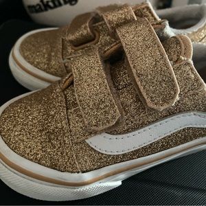 Toddler girl Gold Glitter Vans size 6c